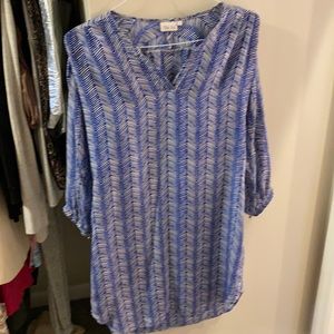 Ellie Kai blue&white silk dress